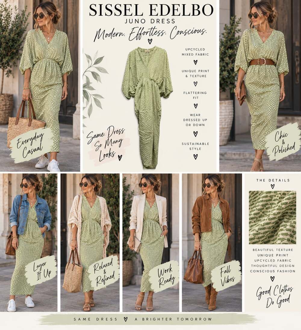162 Sissel Edelbo Juno Dress Upcycled Mixed Fabric Reused Sari